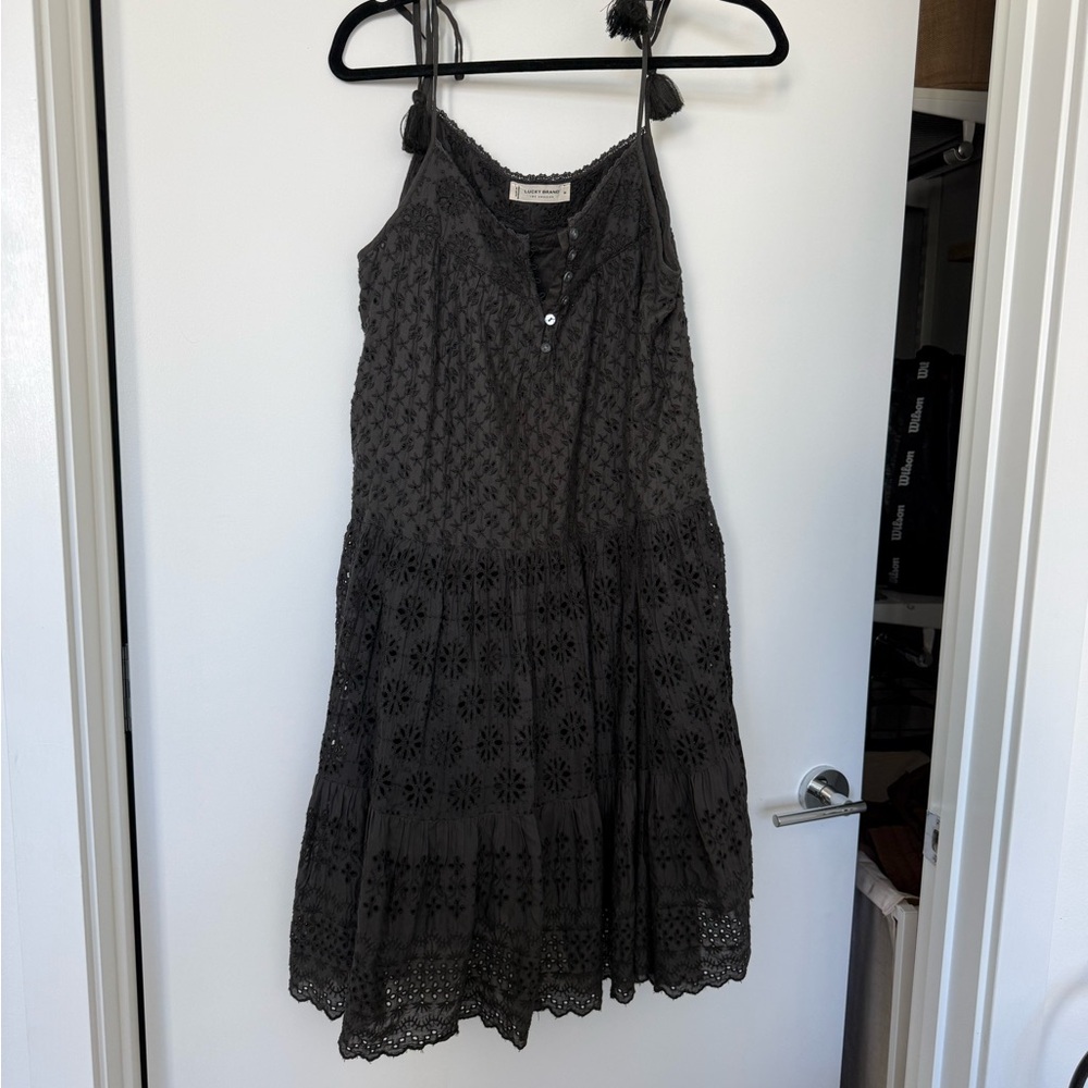 Lucky Brand Charcoal Lace Dress